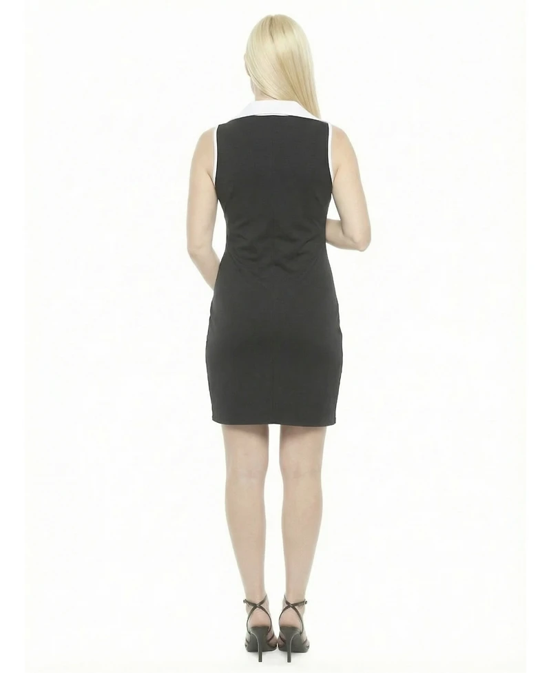 24seven Comfort Apparel Women's and Plus Maternity Collared Shift Dress