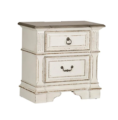 Liberty Furniture Industries, Inc Abbey Park 2 Drawer Night Stand w/ Charging Station