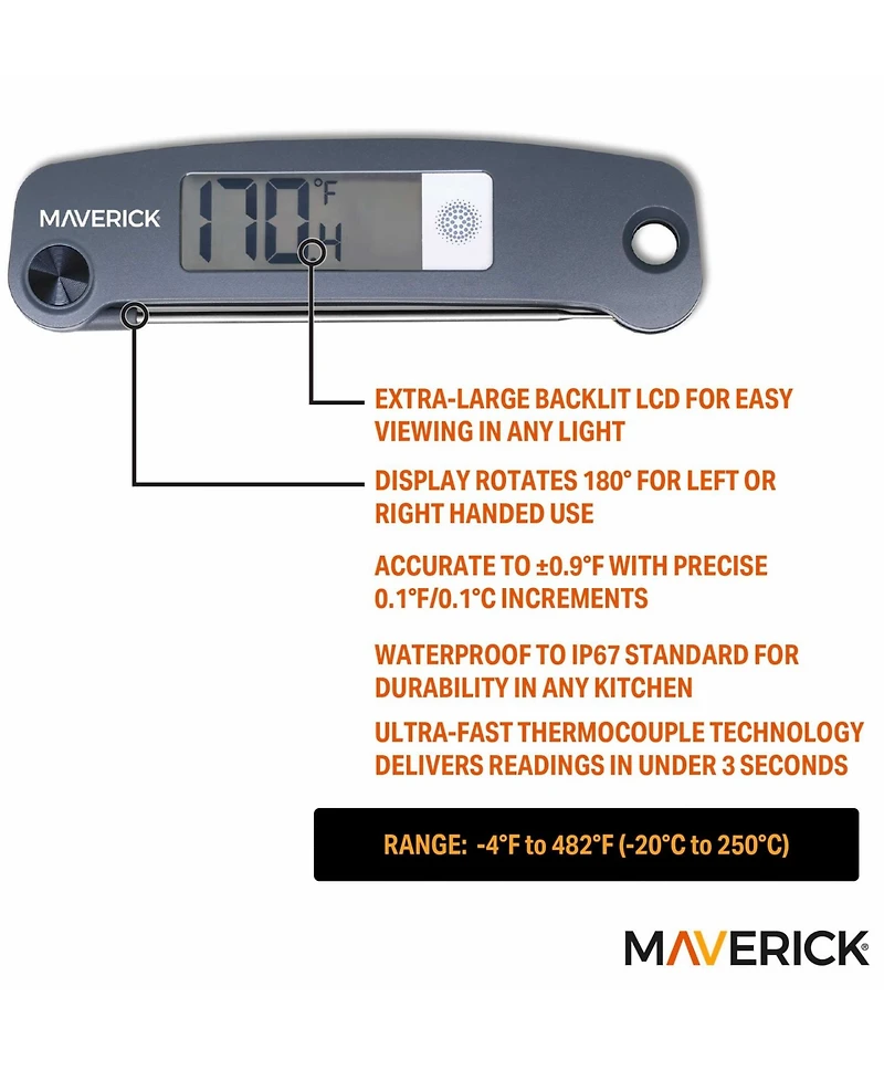 Maverick Extra Large Lcd Thermocouple Thermometer