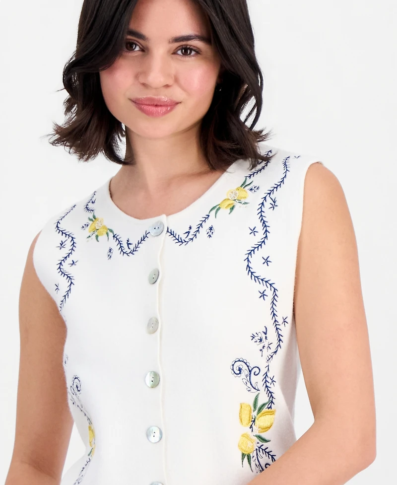 Driftwood Women's Deanna Limoncello Crewneck Knit Vest