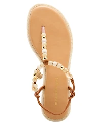 Madden Girl Women's Shells Beaded T-Strap Flat Sandals