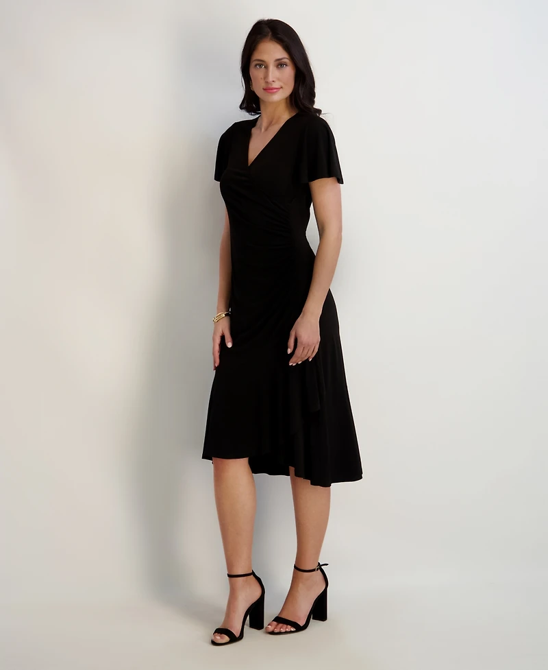 kensie Flutter-Sleeve Midi Dress