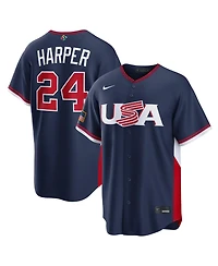 Nike Men's Bryce Harper Navy Usa Baseball 2026 World Classic Stadium Jersey