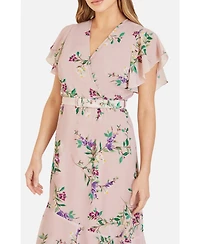 Yumi Women's Midi Dress With Frill Details