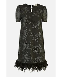 Yumi Women's Sequin Embellished Floral Tunic Dress