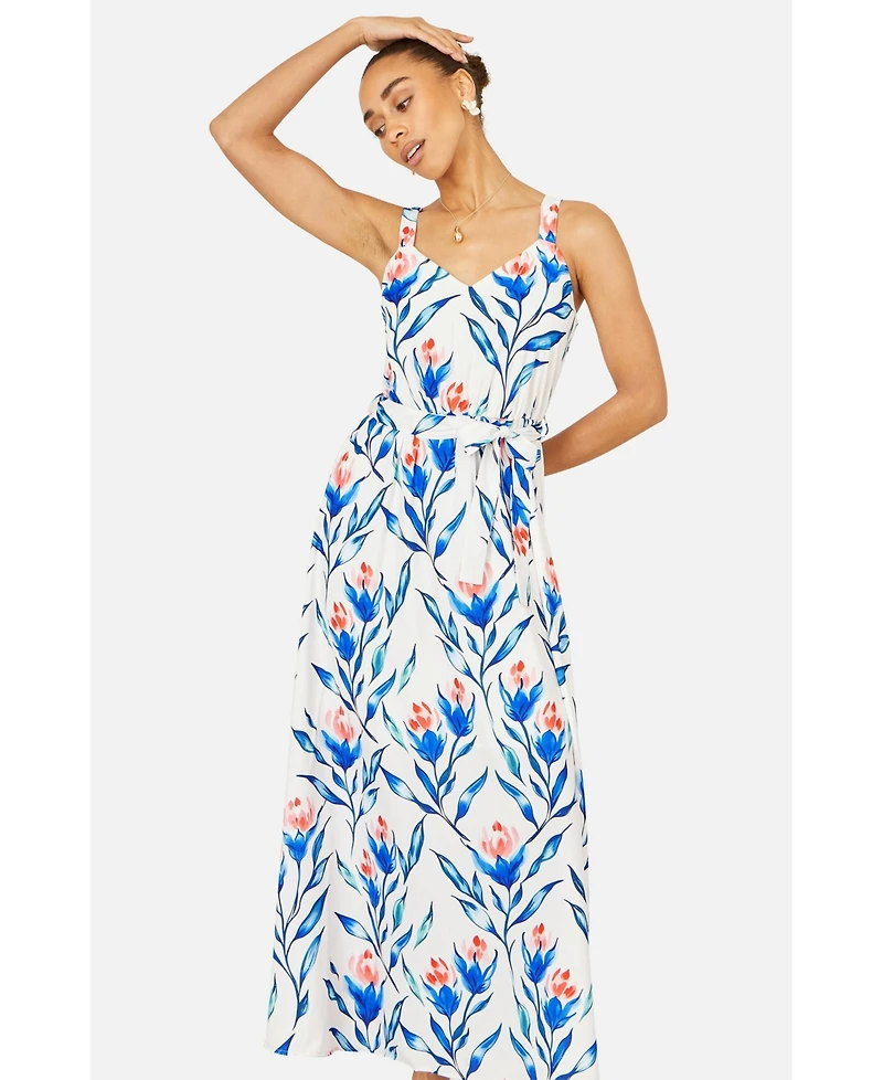 Yumi Women's Floral Print Maxi Sun Dress