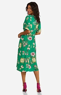 Yumi Women's Floral Kimono Midi Dress