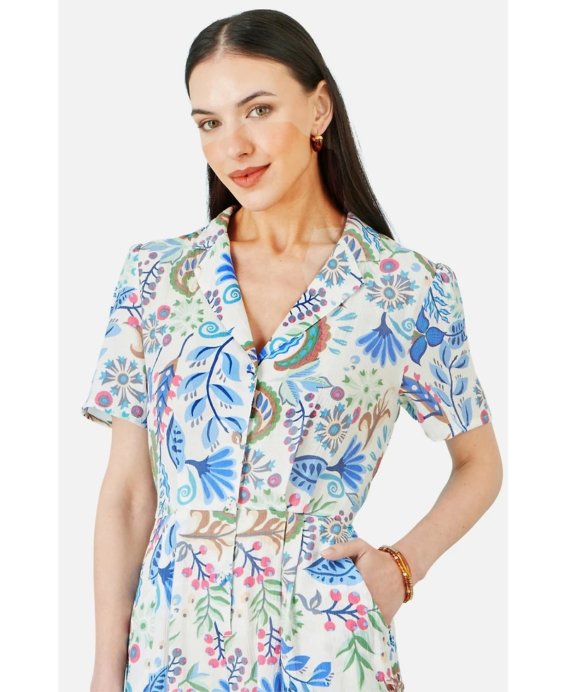 Yumi Women's Paisley Retro Print Playsuit