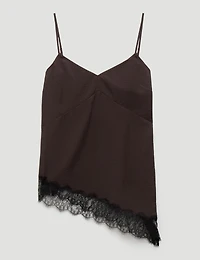 Hush Women's Marnie Asymmetric Lace Trim Cami Top