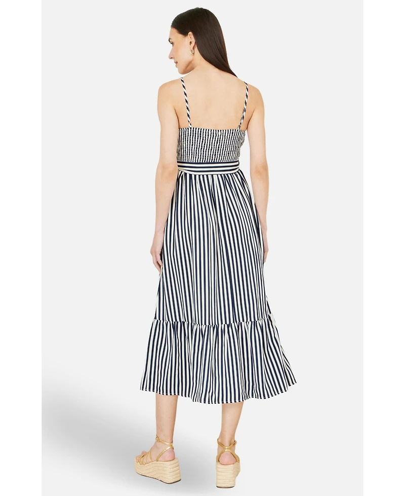 Yumi Women's Stripe Midi Sun Dress