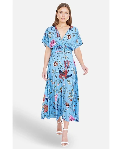 Yumi Women's Bird And Floral Print Midi Dress