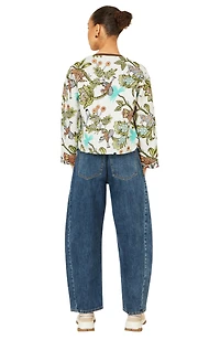 Yumi Women's Print Reversible Cotton Jacket