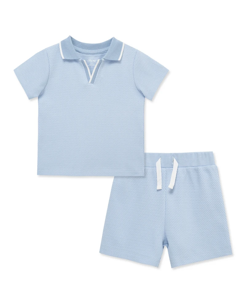 Little Me Baby Boys' Short-Sleeve Polo Shirt and Shorts, 2-Piece Set
