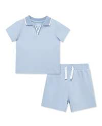 Little Me Baby Boys' Short-Sleeve Polo Shirt and Shorts, 2-Piece Set