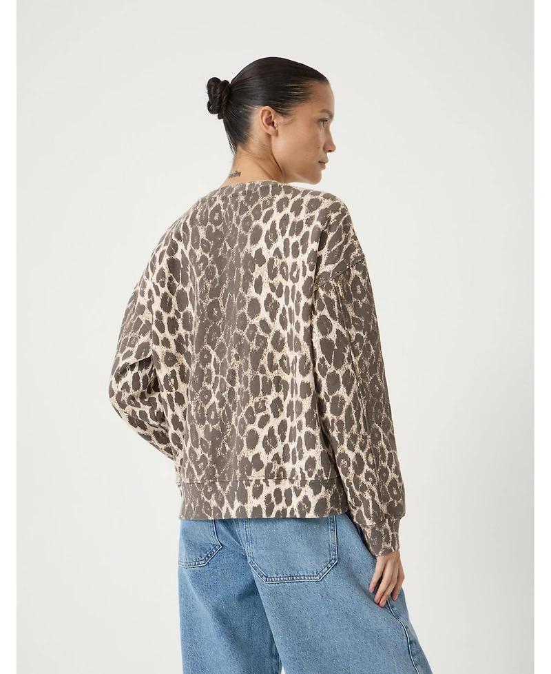 Hush Women's Astra Leopard Print Cotton Sweatshirt