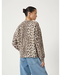 Hush Women's Astra Leopard Print Cotton Sweatshirt