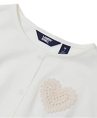 Lands' End Girls Slouchy Button Front Terry Knit Top