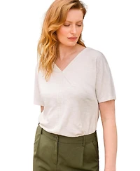 Celtic & Co. Women's Slub Jersey V-Neck Trim Top