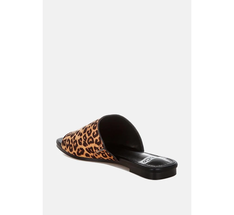 Rag & Co Women's Panthera Leopard Print Slider Flats