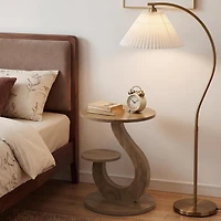 Tribesigns Solid Wood End Table, Farmhouse Side Table with 2-Tier Storage Shelf, Rectangle Bedside Tables Accent Nightstand