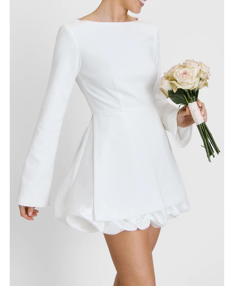 Six Stories Women's Isla Split Sleeve Bubble Hem Mini Dress