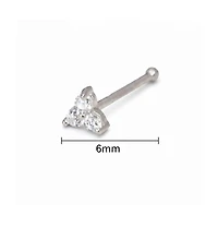 Curata Jewelry Cubic Zirconia Three Stone Nose Ring