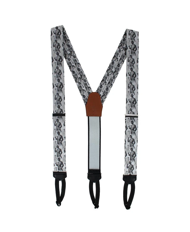 Trafalgar Ambrose Dapper Night Silk Formal End Suspenders and Necktie Set