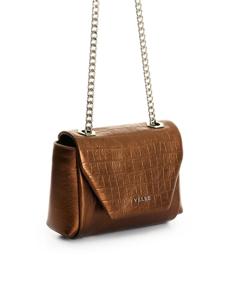 Velez Women'sLeather Crossbody Bag with Chain