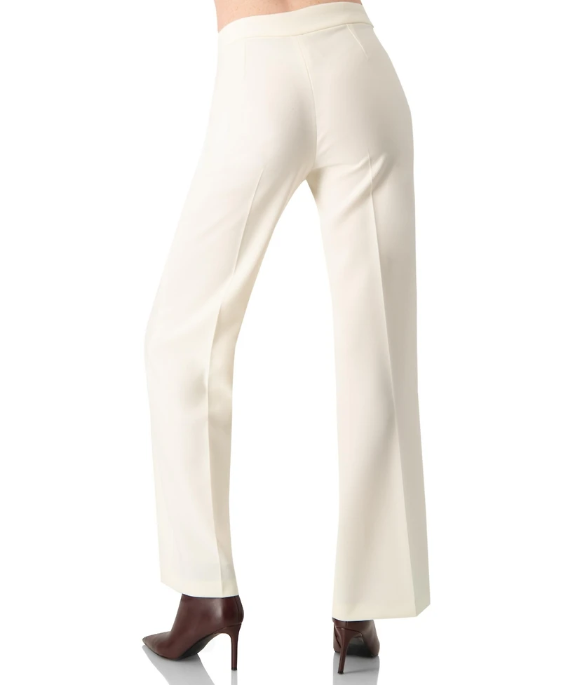 Ivonne Women's Straight-Leg Tailored Trousers in Natural Tone