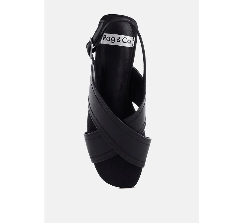 Rag & Co Women's Jamon Classic Cross-Strap Buckled Flats