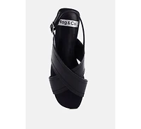 Rag & Co Women's Jamon Classic Cross-Strap Buckled Flats