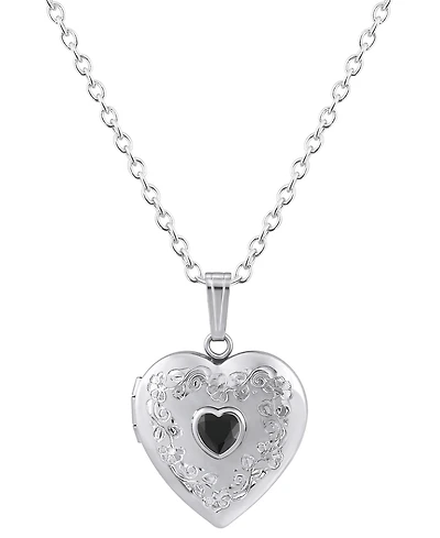 Macy's Created Sapphire (5/8 ct. t.w.) Locket Pendant Necklace Sterling Silver (Also Available Multi-Stones)