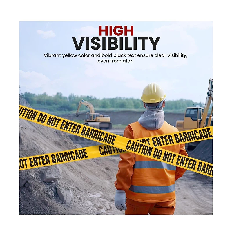 Pyle 656ft Caution Do Not Enter Barricade Tape Set - Yellow (PNECTX8) - 8 Pieces