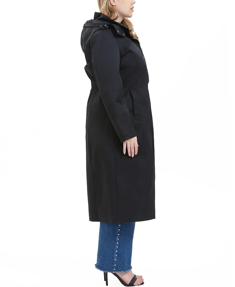 Bgsd Women's Plus Hooded Long Rain Coat