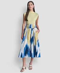 Dkny Women's Abstract Geometric Print Midi Skirt