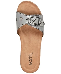 Earth Women's Haisly Leather Buckle Band Block Heel Sandals