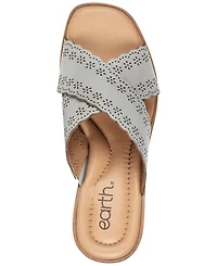 Earth Women's Qamra Leather Criss-Cross Platform Block Heel Sandals