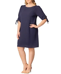 Kiyonna Plus Manhattan Shift Dress with Tie Sleeves