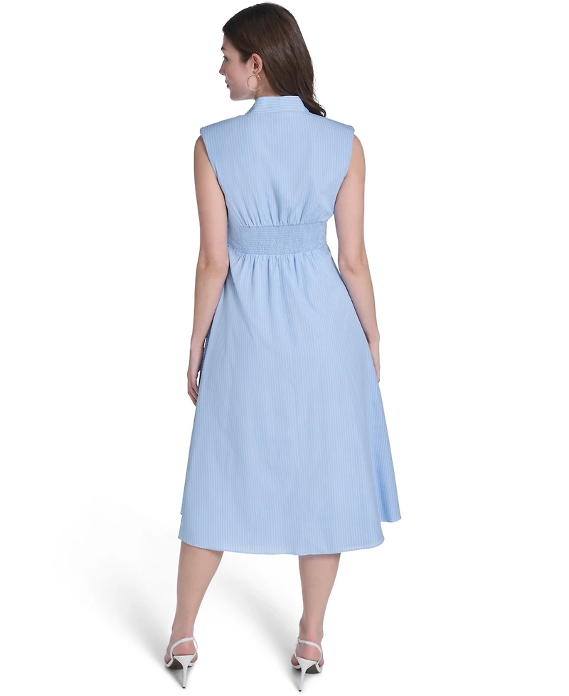 Vince Camuto Women's Striped V-Neck Midi Dress