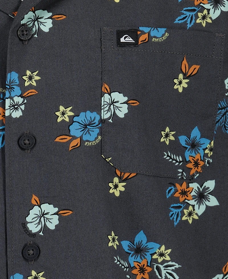 Quiksilver Boys' 8-20 Island Flowers Printed Button-Up Shirt