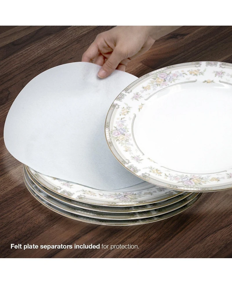 Sorbus 5-Piece Quilted Dinnerware Storage Set - for Transporting Dishes, Round Plates, Glassware, Cups, and mugs with Felt Plate Protectors