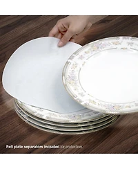 Sorbus 5-Piece Quilted Dinnerware Storage Set - for Transporting Dishes, Round Plates, Glassware, Cups, and mugs with Felt Plate Protectors