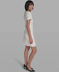 Karl Lagerfeld Paris Women's V-Neck Tweed Sheath Dress