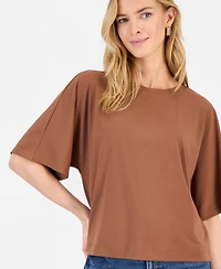 I.n.c. International Concepts Women's Silky Jersey Elbow-Sleeve T-Shirt, Macy's Exclusive