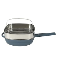 Crock Pot Northvale 5.3 Qt Ceramic Nonstick Saute Pan with Lid & Steamer Basket, Cast Aluminum, Induction Ready Base, Soft Touch Handle