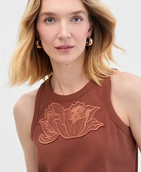 I.n.c. International Concepts Women's Lace-Trim Ribbed Tank, Macy's Exclusive