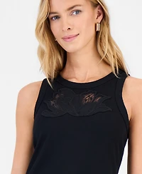 I.n.c. International Concepts Women's Lace-Trim Ribbed Tank, Macy's Exclusive
