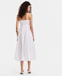 I.n.c. International Concepts Women's Embroidered Bubble-Hem Midi Dress, Macy's Exclusive