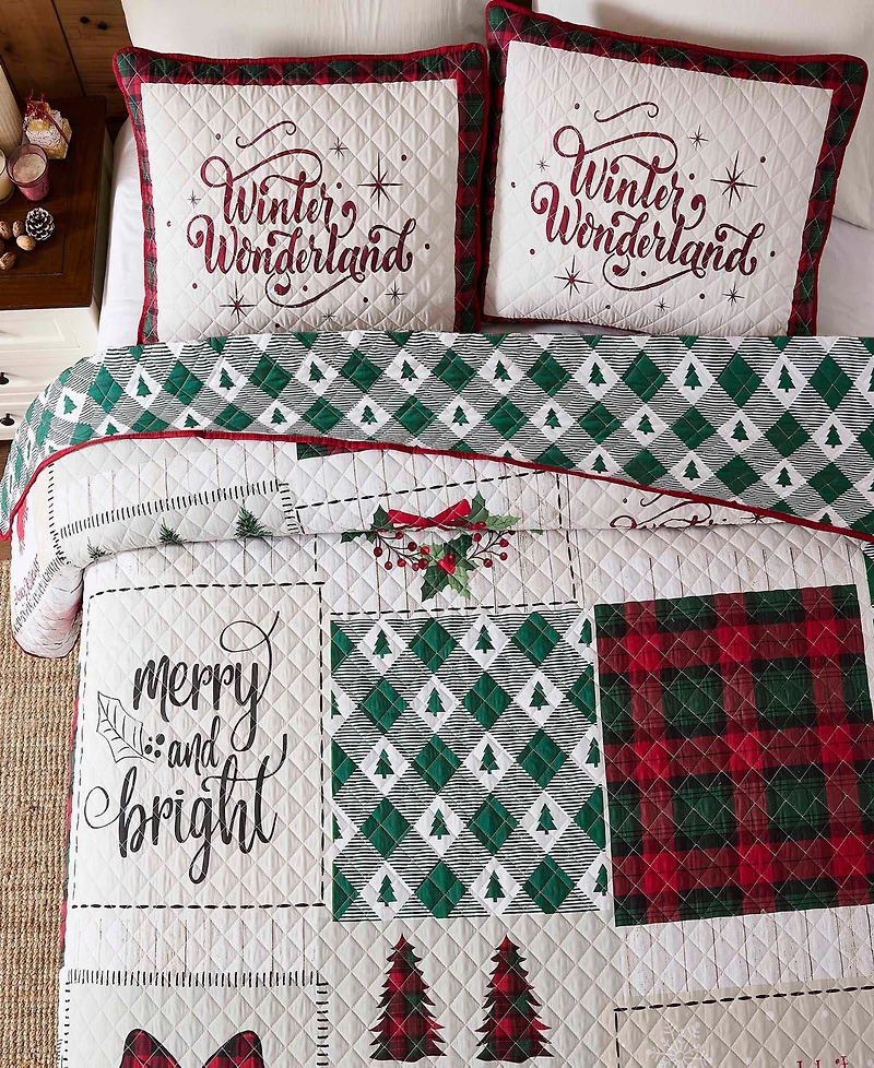 Avanti Patchwork Plaid Reversible 2-Pc. Quilt Set, Twin