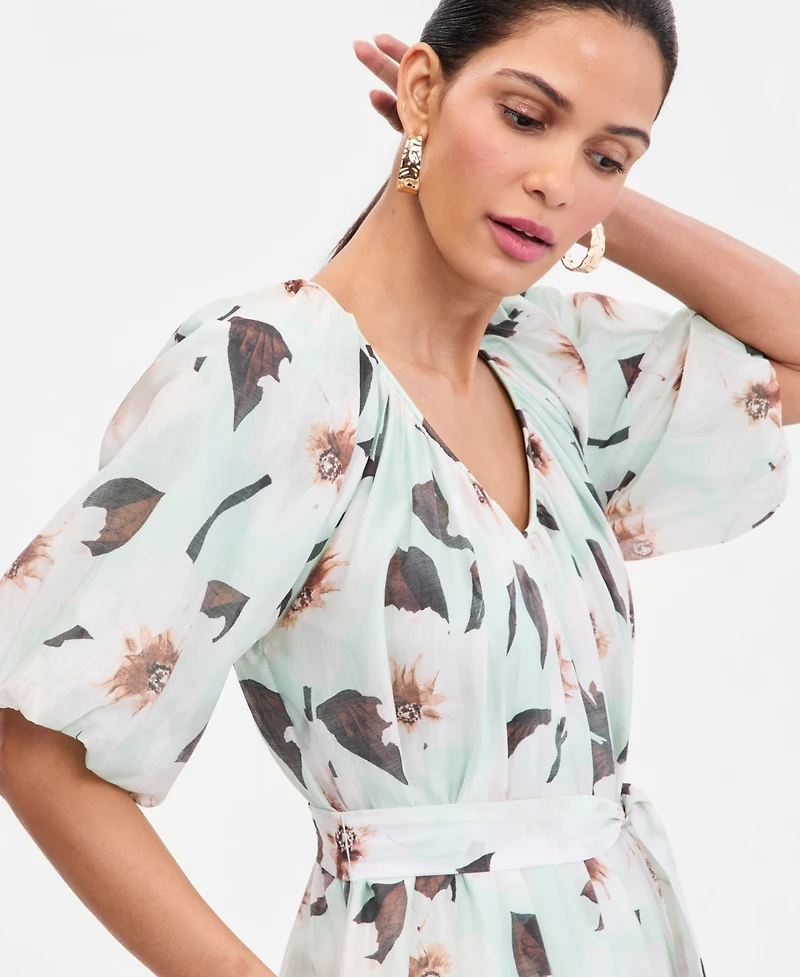 I.n.c. International Concepts Women's Puff-Sleeve Midi Dress, Macy's Exclusive